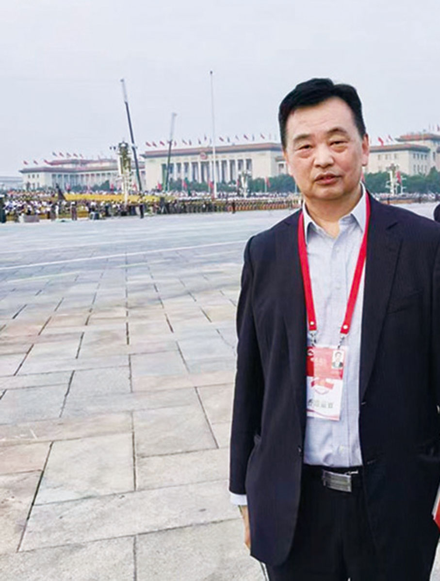 ●李學盟於「九三閱兵」現場。