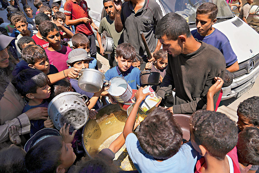 ●以色列在加沙實施全面封鎖，阻斷人道主義援助導致饑荒。 美聯社