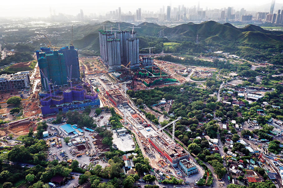 ●港鐵古洞站正在建設中。 香港文匯報記者曾興偉  攝