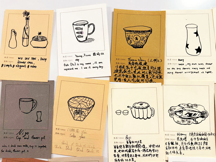 ●參與活動的公眾將記憶中的陶瓷用品畫成圖樣，並附上物品對自己的意義。