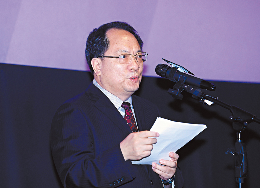 ●外交部駐港特派員公署副特派員潘雲東期望觀影助激發學生家國情懷。 香港文匯報記者萬霜靈  攝