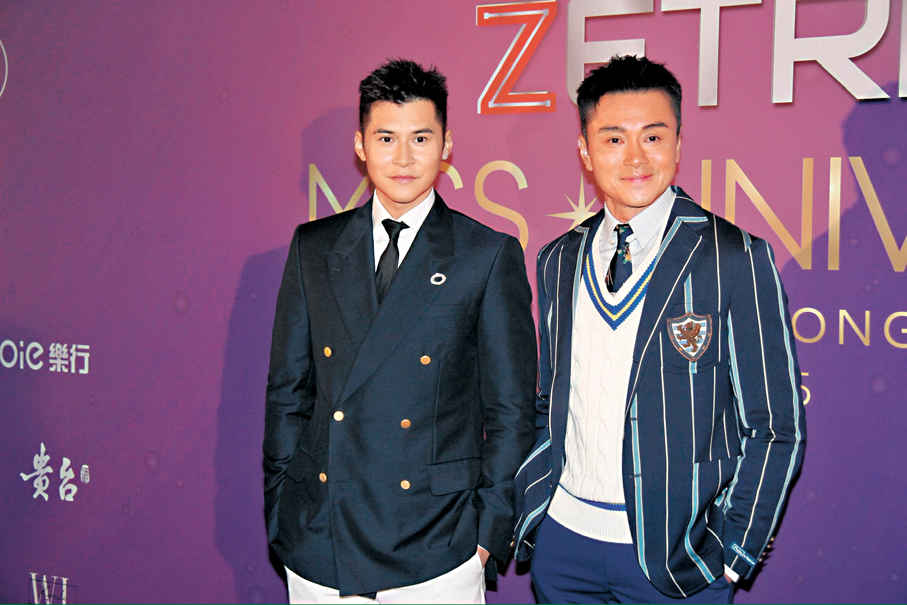 ●陳家樂（左）與黃浩然現身支持。香港文匯報記者達里  攝