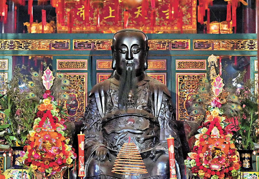 ●圖為灣仔北帝廟供奉的銅製北帝雕像。 資料圖片