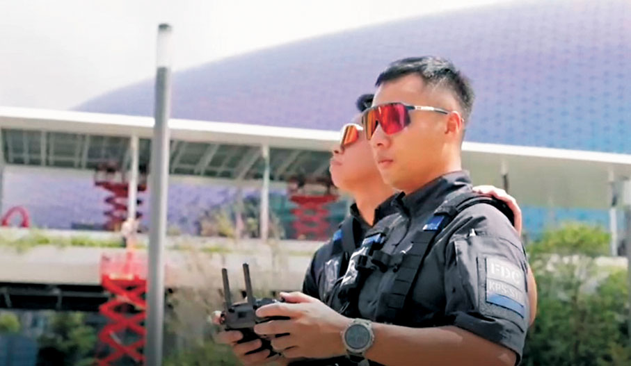 ●全運會期間，警察無人機隊將實時監控場地內外人流及車流情況。 警方供圖