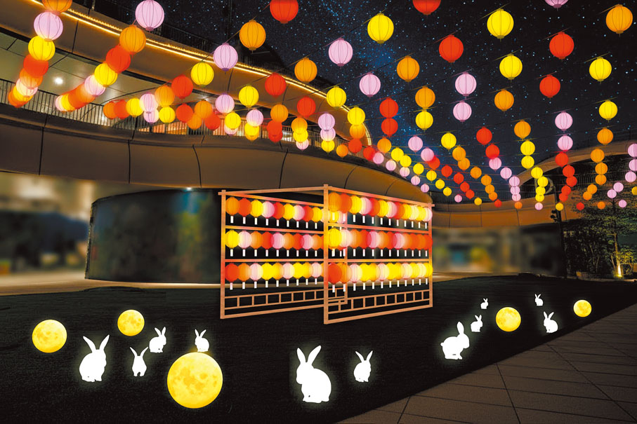 ●「賞月庭園」七彩燈籠陣