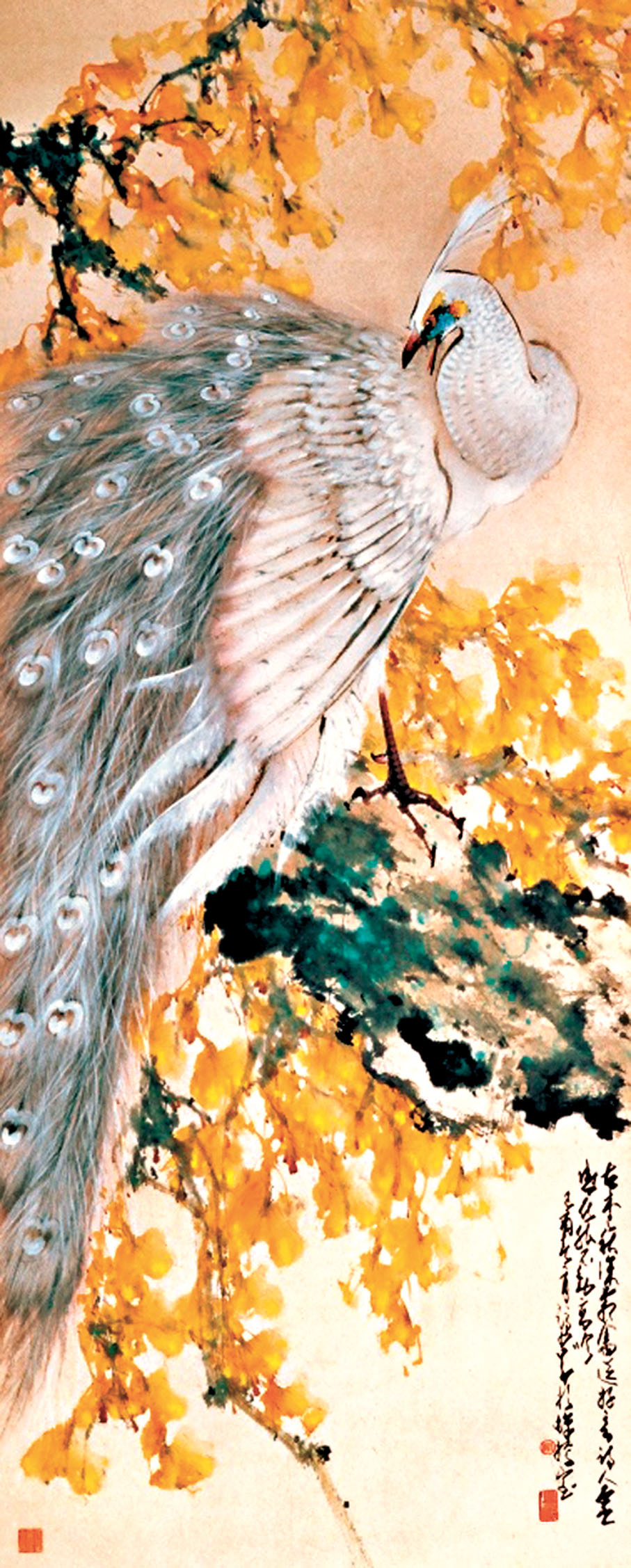 ●趙少昂作品《霜光素羽》。香港文化博物館供圖