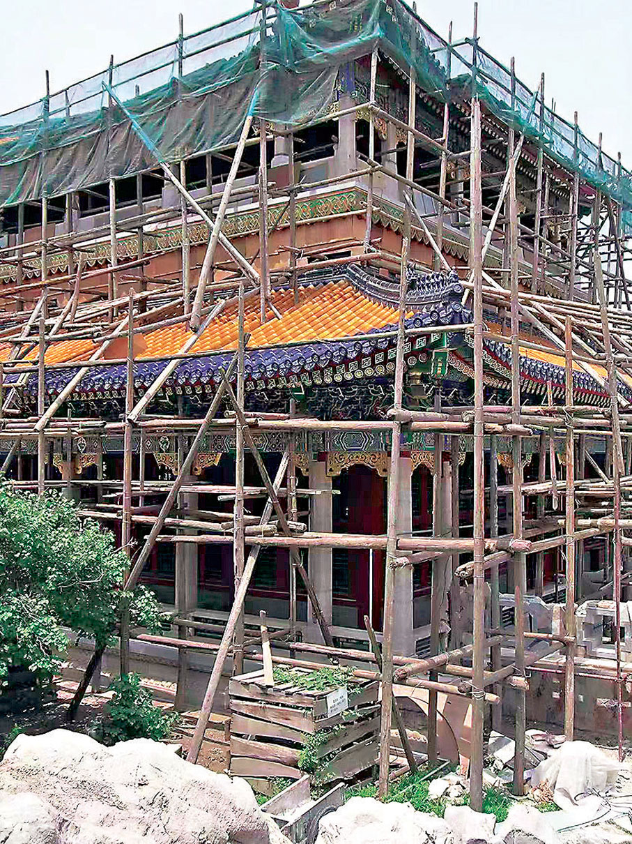 ●復建中的建福宮。香港中國文物保護基金會（China Heritage Fund Limited）供圖