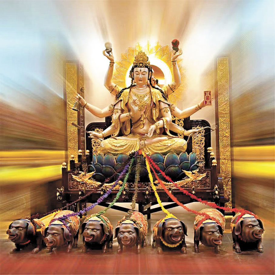 ●嗇色園黃大仙祠太歲元辰殿之「斗姥元君」法相。作者供圖