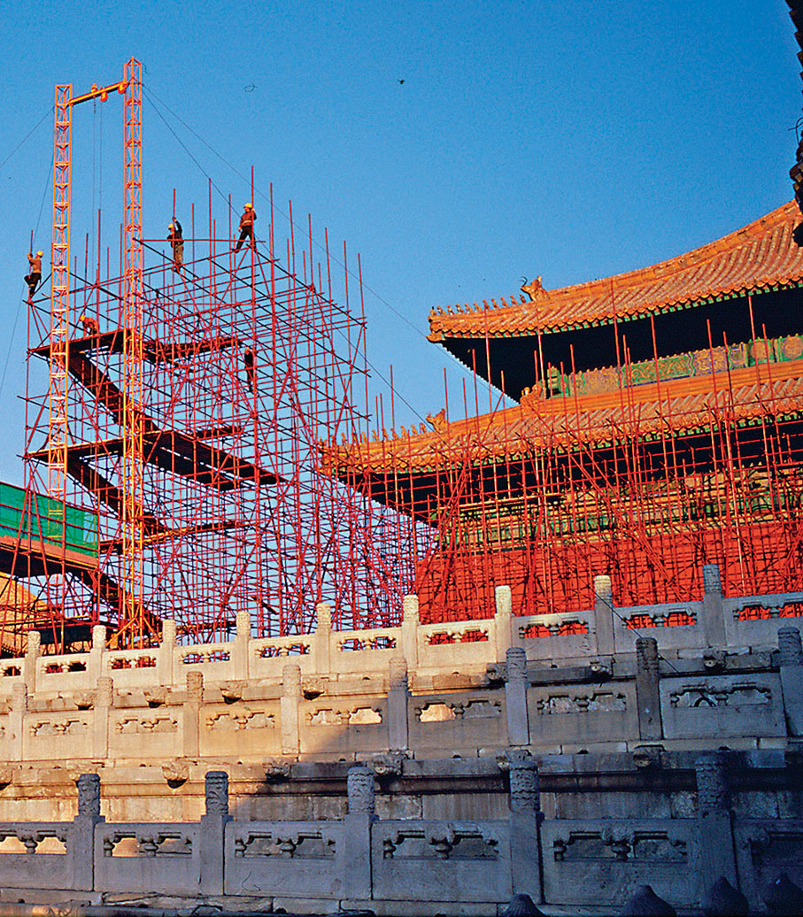 ●故宮維修工程遵循故宮學「完整保護，全面維修」的理念。