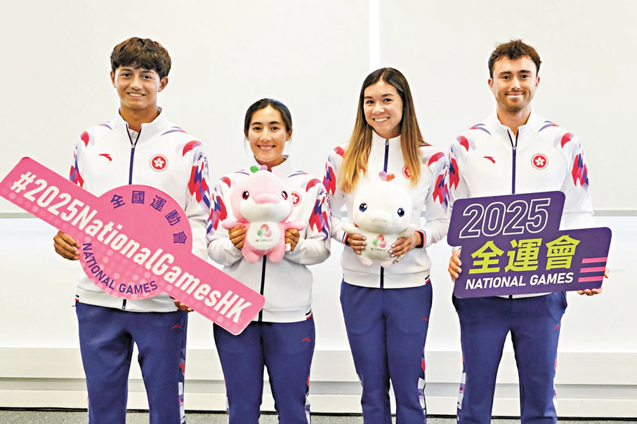 ●除了貝俊龍（右一）外，其餘港將均首次出戰全運會。