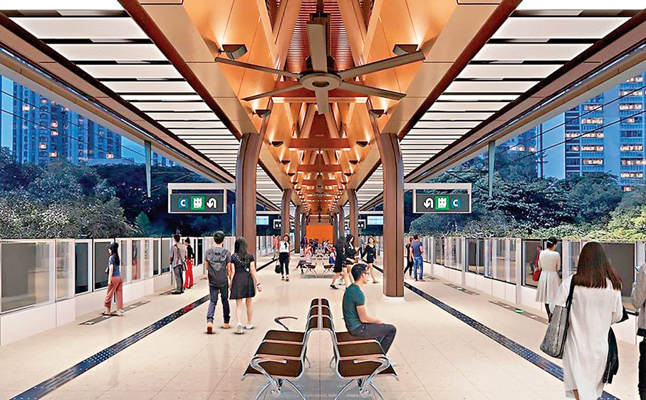 ●屯門南站月台模擬效果圖。