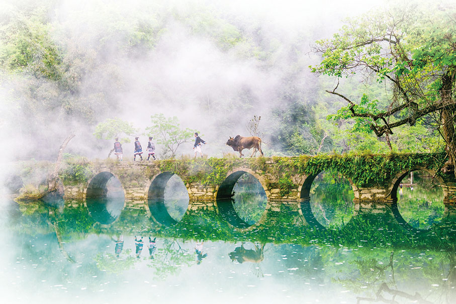 ●世界自然遺產地、國家5A級旅遊景區——小七孔景區。 黔南州委宣傳部供圖