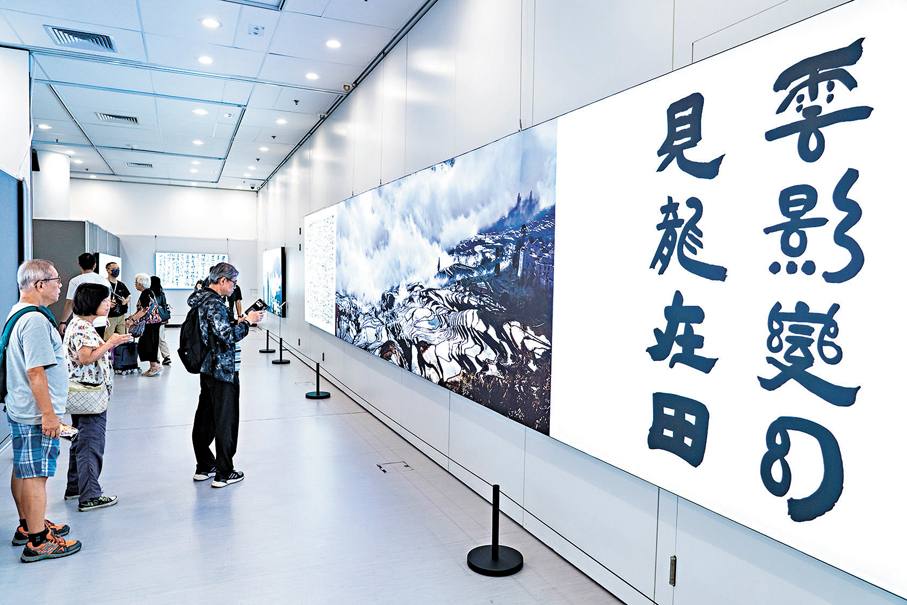 ●莫言、王振攝影書法作品《雲影變幻 見龍在田》