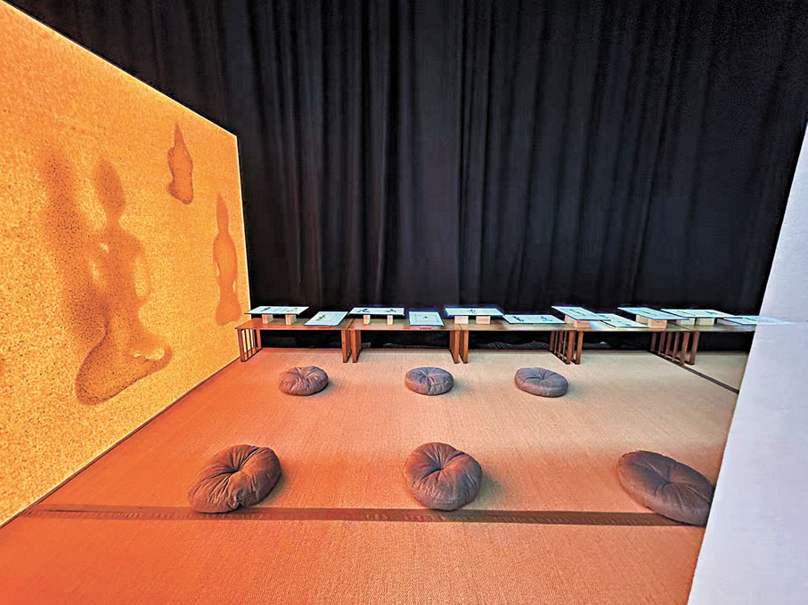 ●洪強最新新媒體作品《指佛尋禪》。