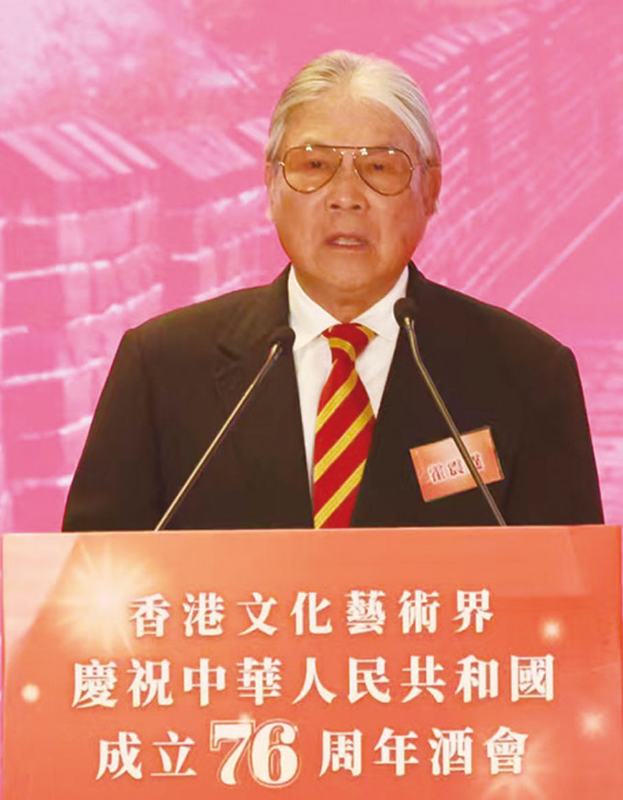 ●霍震霆致辭，提出以文化為橋樑，助香港成為中外文化藝術交流中心。