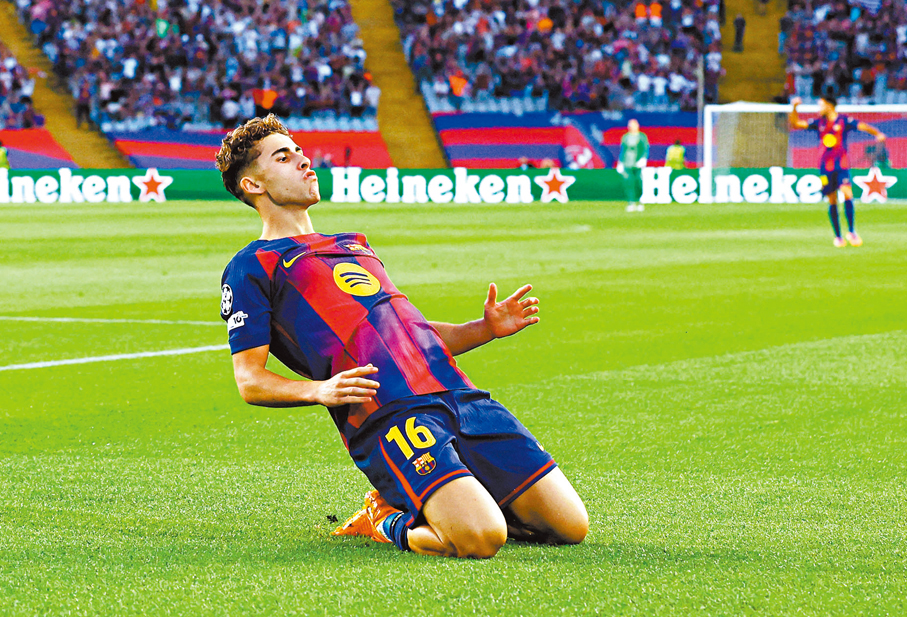 ●巴塞新星費明盧比斯近況勇銳，有望成為破敵奇兵。 資料圖片