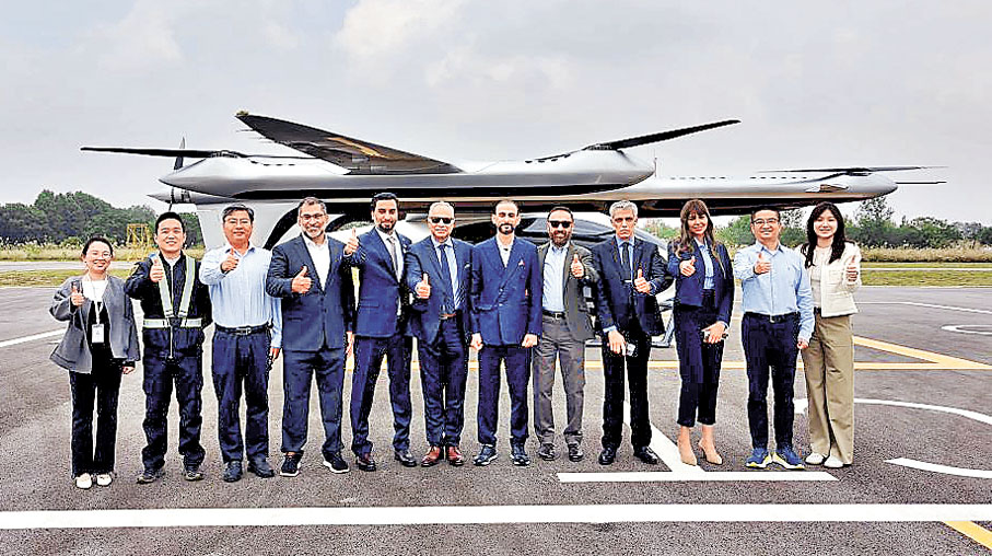 ●阿聯酋獵鷹航空簽約採購峰飛航空50架大型 eVTOL航空器。 香港文匯報深圳傳真