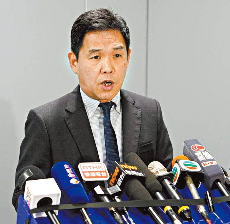 ●警務處國家安全處警司張伯傑交代案情。 香港文匯報記者黃宇威  攝