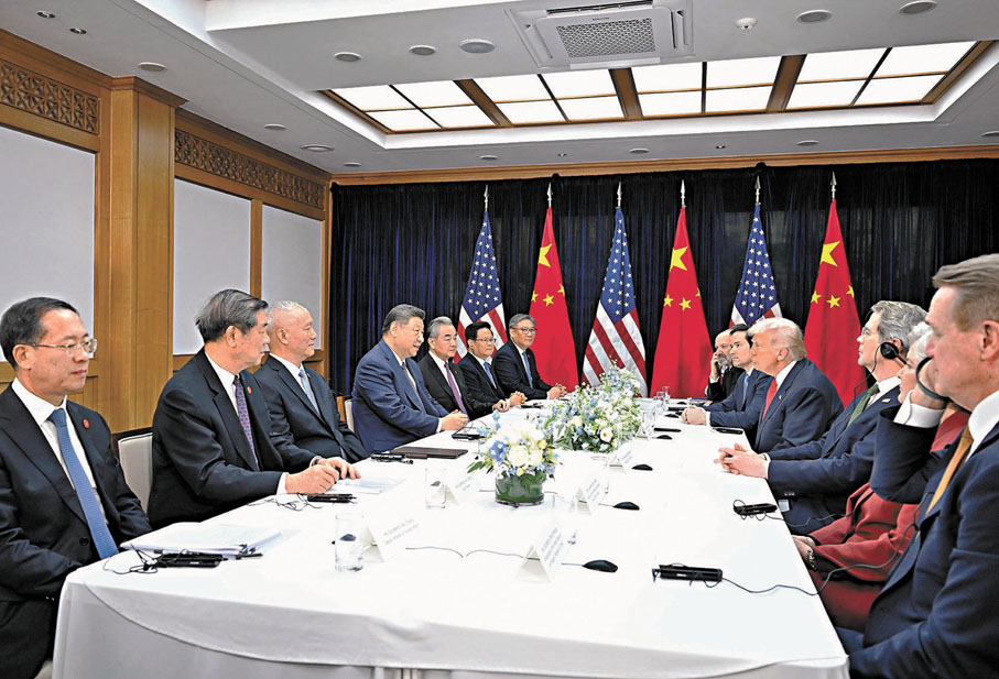 ●當地時間10月30日，國家主席習近平在釜山同美國總統特朗普舉行會晤。 新華社