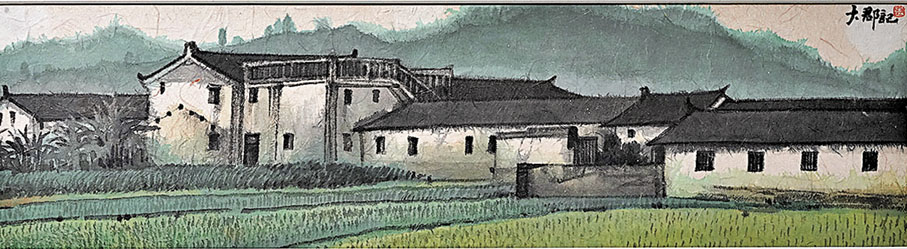 ●趙之境水墨作品，展現悠然意境。大公文匯全媒體記者蔡文豪 攝