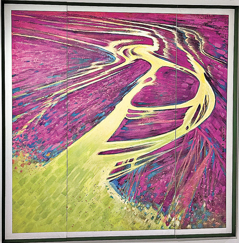 ●畫作《匯聚之十四》　香港文匯報記者丁寧  攝