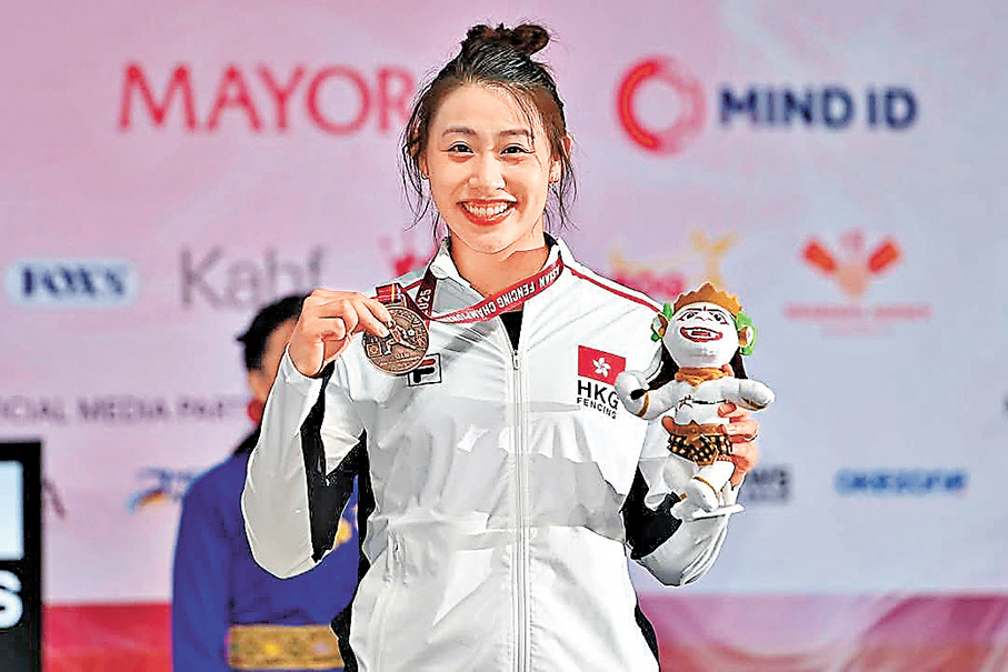 ●佘繕妡擔任香港站最後一棒火炬手。資料圖片