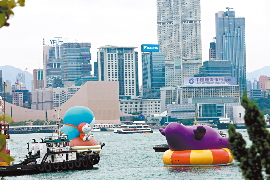 ●四大萌友跟香江道別。 香港文匯報記者萬霜靈  攝