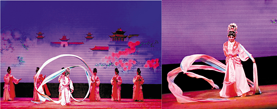 ●2025-2026年粵劇新秀演出系列三期之《紅鸞喜》一劇，由新秀吳穎霖展現的長綢舞。