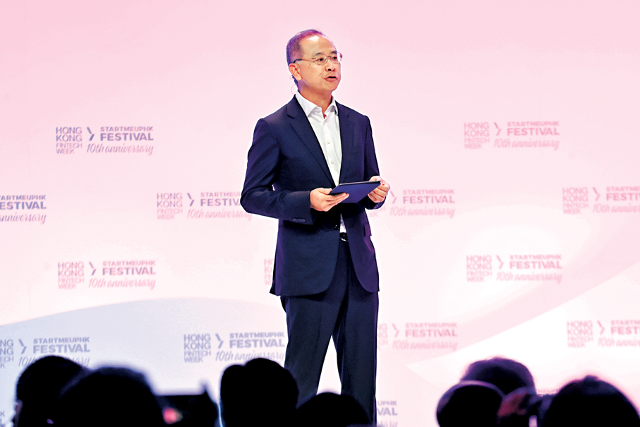 ●金管局總裁余偉文。香港文匯報記者北山彥  攝