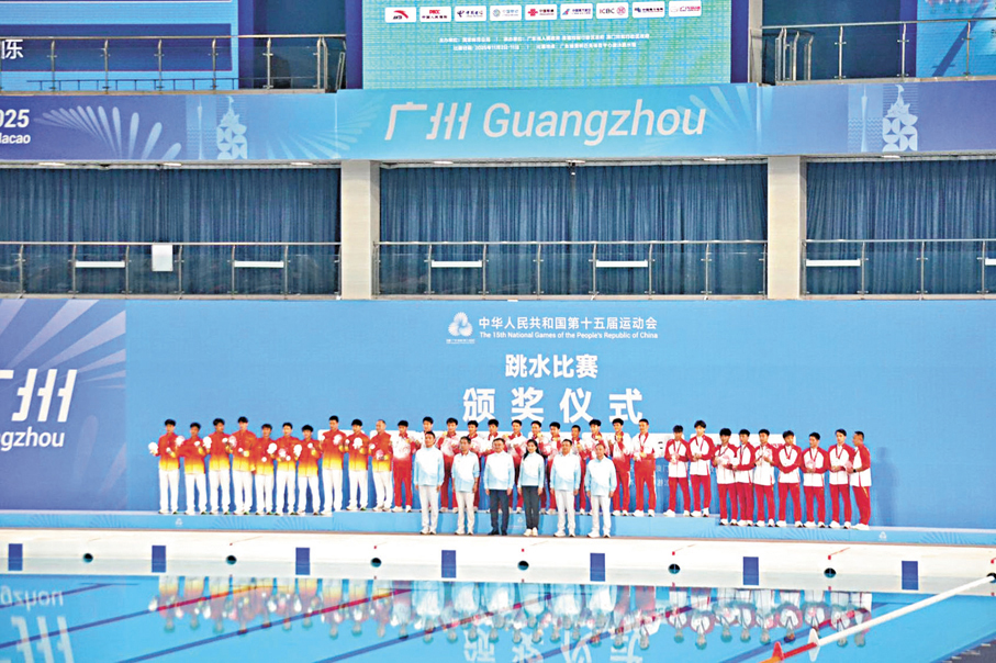 ●廣東隊項目全運會「八連冠」偉績。香港文匯報記者敖敏輝  攝