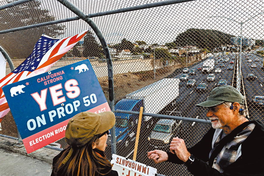 ●加州有超過六成選民贊成重劃選區。 路透社