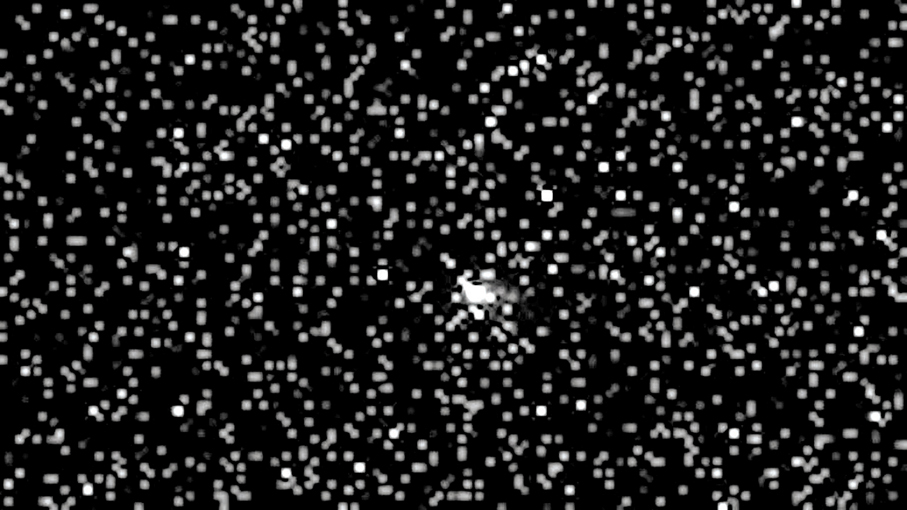 ●天問一號環繞器高分辨率相機拍攝到的阿特拉斯，成像時間為10月3日，成像距離約2,896萬千米。 中新社