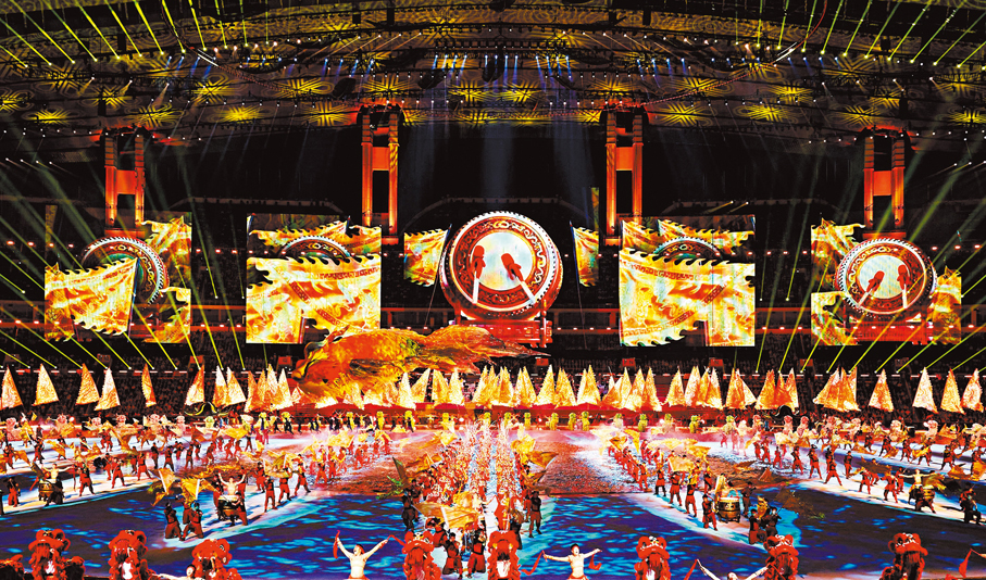 ●十五運會開幕式將於今晚舉行，圖為綵排場景。 受訪者供圖