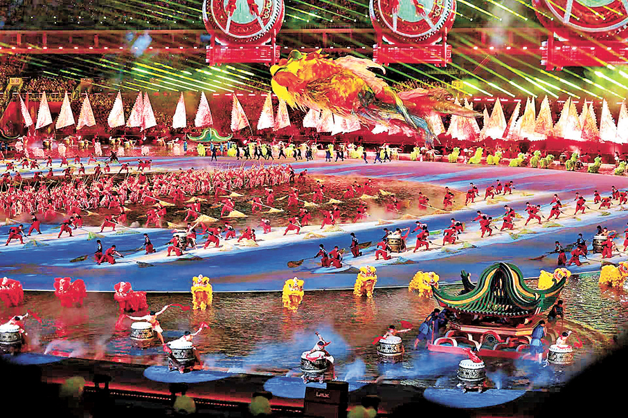 ●全運會開幕式串起粵港澳三地同心圓。香港文匯報記者胡若璋  攝