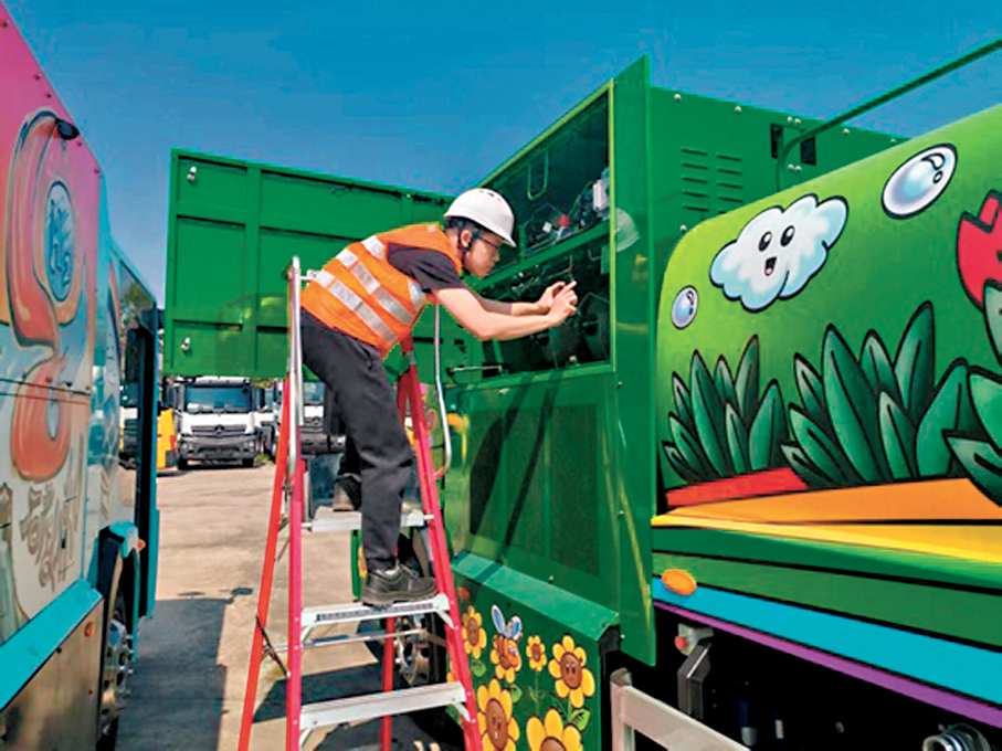 ●2025年3月，中檢協助機電工程署完成氫能洗街車安全驗收工作。 受訪者供圖