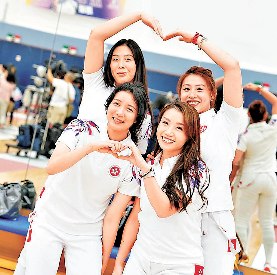 ●由佘繕妡、朱嘉望、陳渭泠和吳海諦組成的女重港隊，將合力競逐團體賽。 香港文匯報記者葉詩敏  攝
