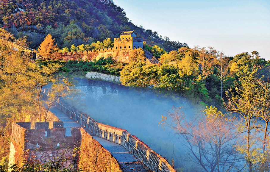 ●虎山長城的秋色壯美。 丹東市供圖