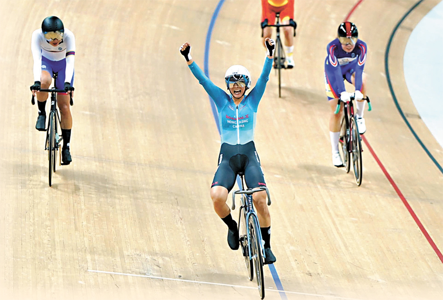 ●李思穎慶祝取得勝利。