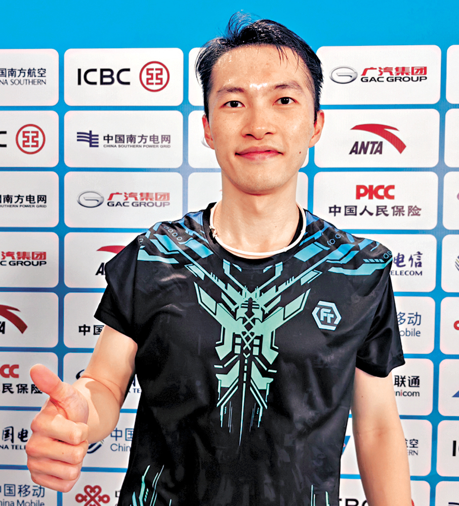 ●伍家朗賽後指會正面看待得失。 香港文匯報記者郭若溪  攝