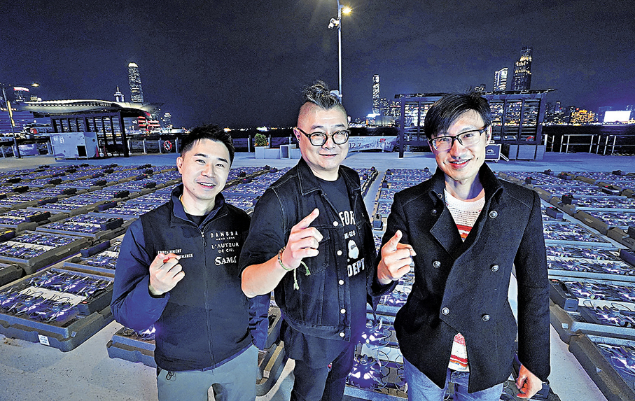 ●左起：楊鎮宇、龐博文、無人機起飛可靠指數召集人林漢源。香港文匯報記者曾興偉  攝