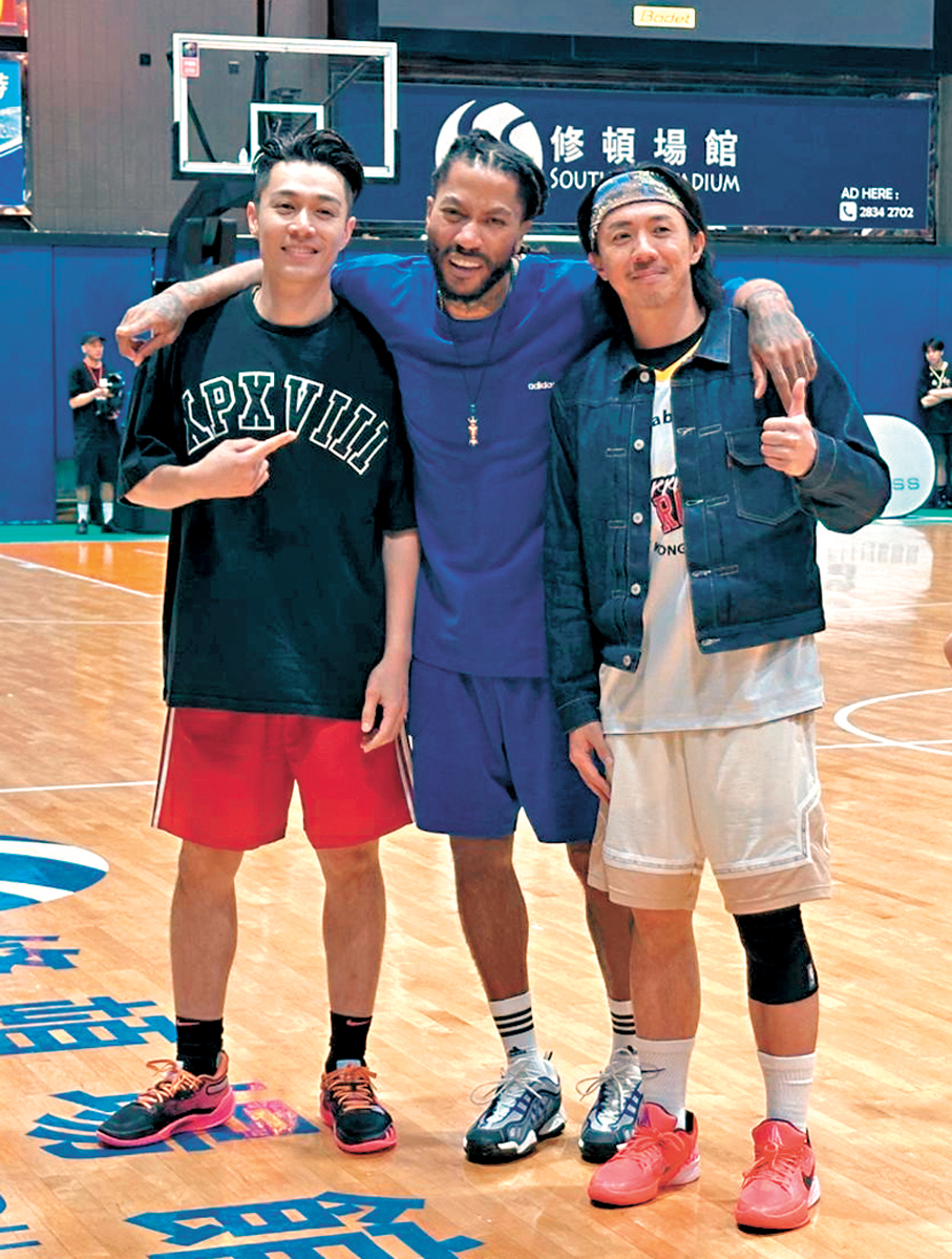 ●柏豪今年有機會與NBA球星戴歷路斯(中)同場較量。  香港文匯報記者子棠 攝