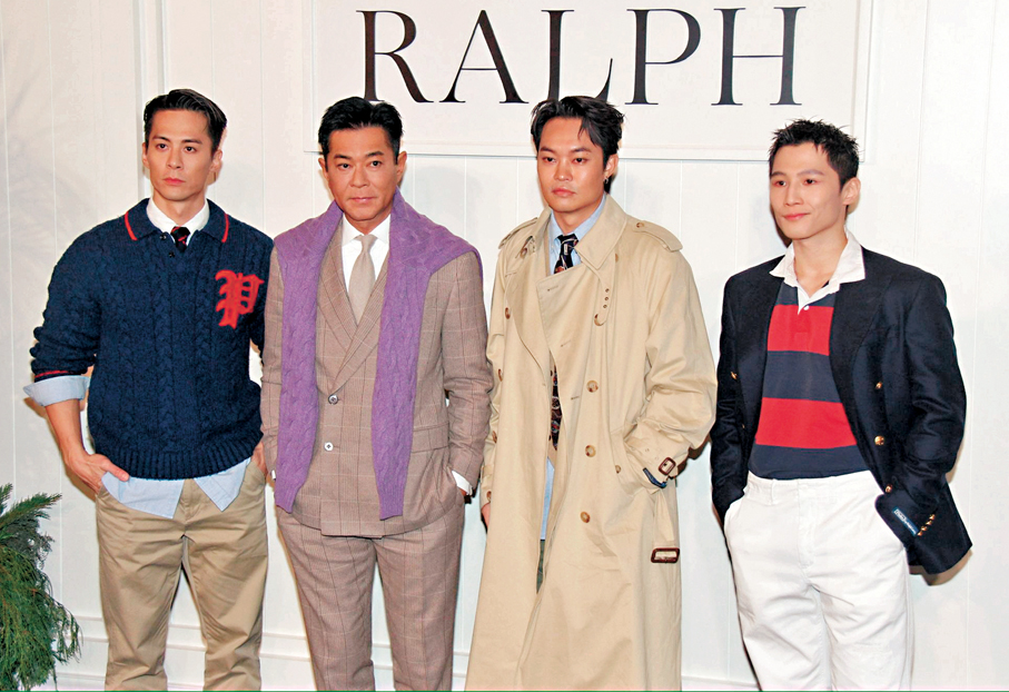 ●（左起）朱鑑然、古天樂與胡子彤等型格亮相。  香港文匯報記者達里 攝