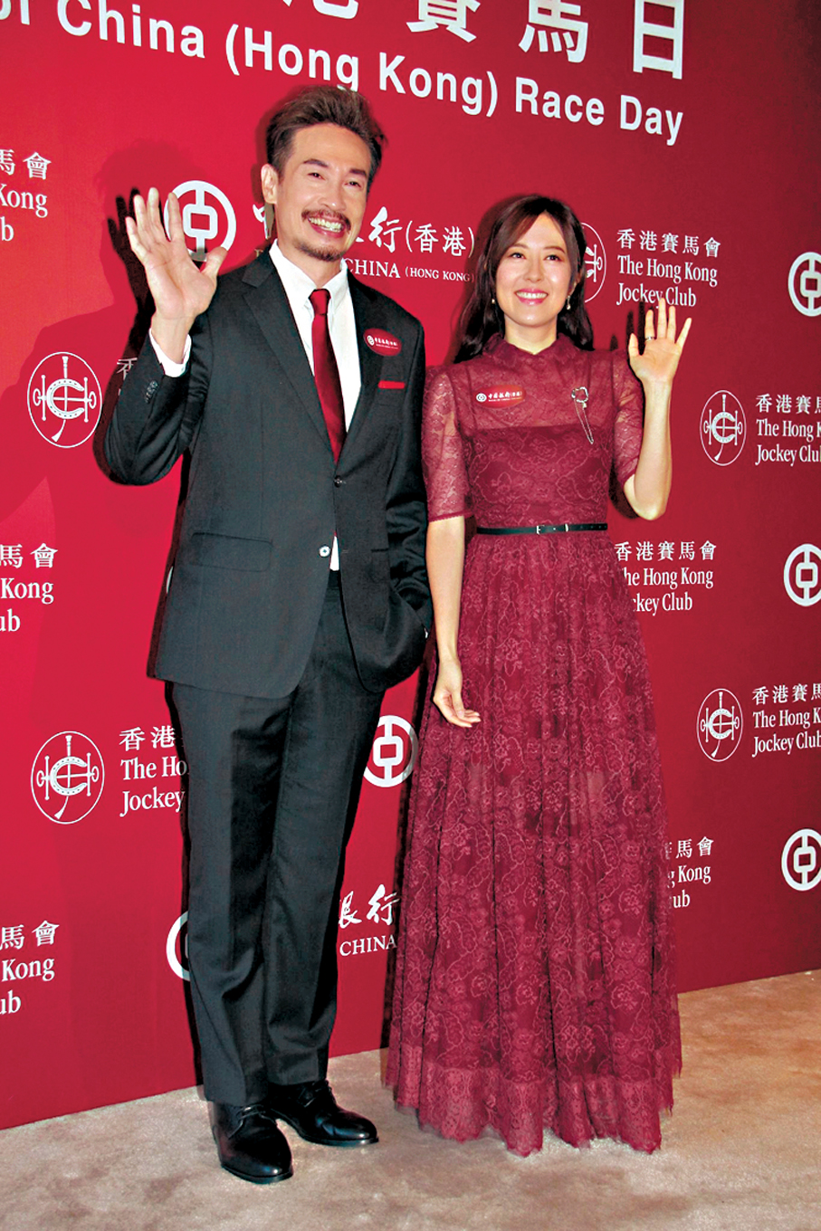 ●唐詩詠與「哥哥」陳豪重逢很開心。 香港文匯報記者達里  攝