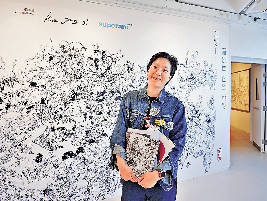 ●麥雅端希望大家可以藉藝博會重拾手繪溫度和對漫畫的純粹熱愛。 記者張岳悅  攝