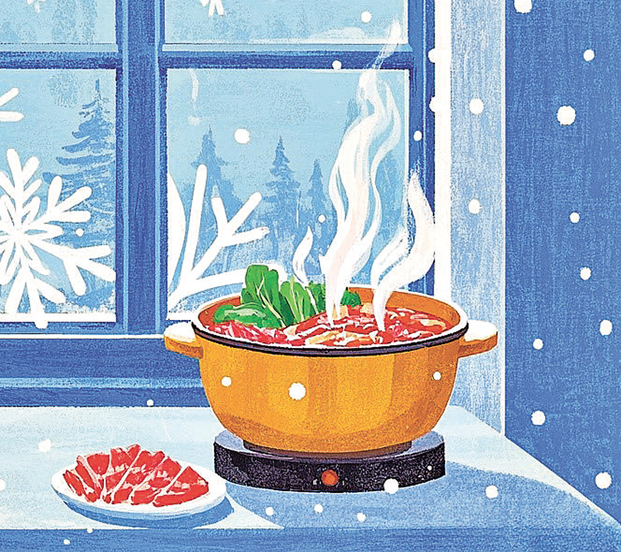 ●我這幾日總想吃一頓熱氣騰騰的火鍋。 AI繪圖