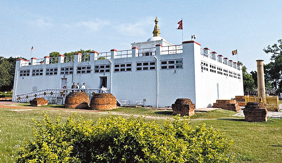 ●藍毗尼的核心區域摩耶夫人祠，這裏便是釋迦牟尼的誕生地。