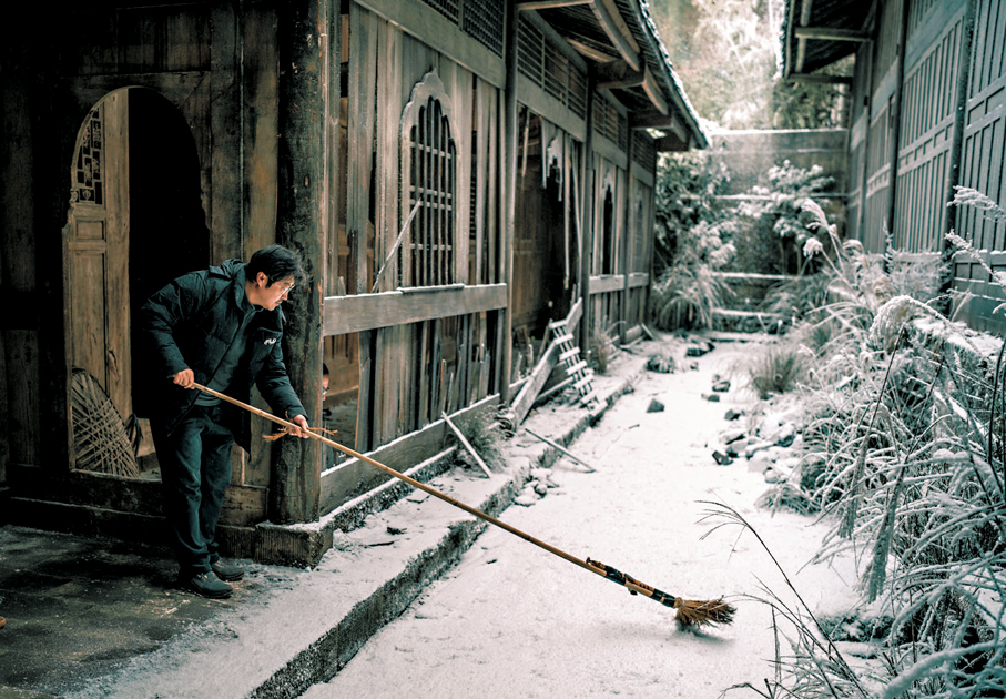 ●劉強意外獲得白茫茫一片的素材。 受訪者供圖
