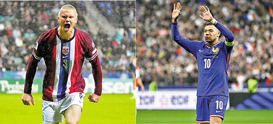 ●兩大球星艾寧夏蘭特（左圖）與基利安麥巴比（右圖）將於世界盃分組賽碰頭。 資料圖片