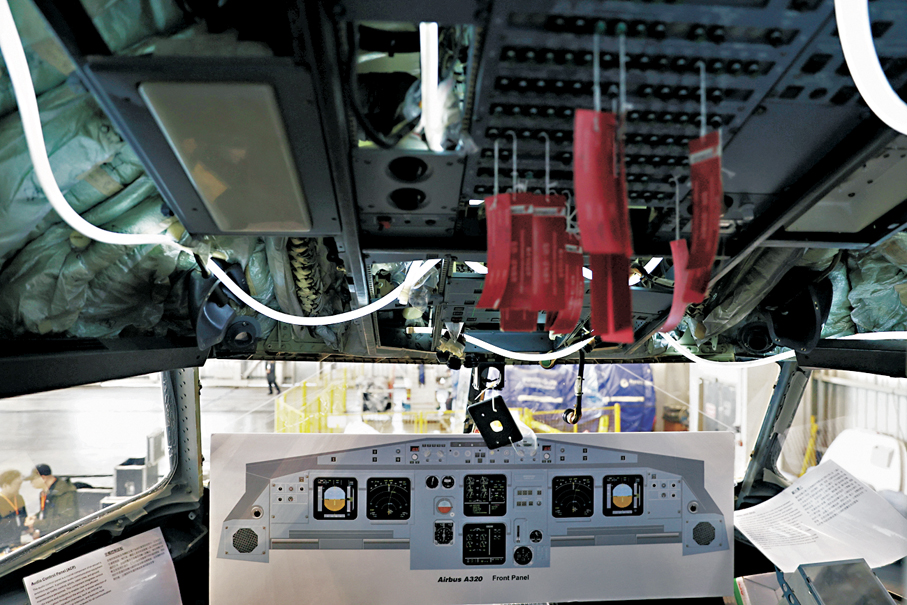 ●航空工程培訓中心訓練模組。 香港文匯報記者萬霜靈  攝