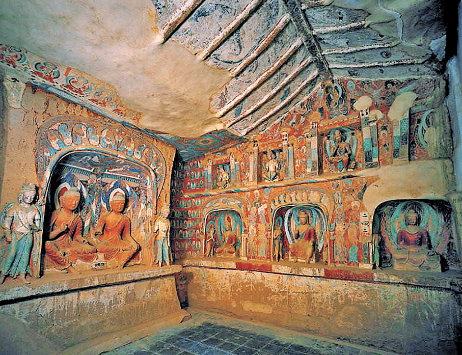 ●莫高窟259窟的中心塔柱東向面。作者供圖